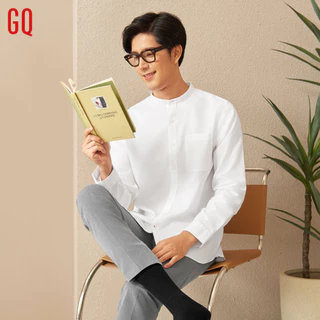 GQWhite™ Mandarin Collar Shirt เสื้อเชิ้ตสะท้อนน้ำ คอจีน รุ่นมีกระเป๋า