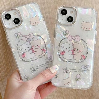 💲คูปองเคลม💲เคสไอโฟน case for iphone 11 12 หมีกอดสไตล์เกาหลี เคส 14 13 12 11 pro max รูปแบบแฟชั่น กันกระแทกทนทาน