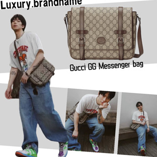 กุชชี่ Gucci GG กระเป๋า Messenger/กระเป๋าผู้ชาย/กระเป๋า Messenger/สไตล์ใหม่/กระเป๋าสะพาย