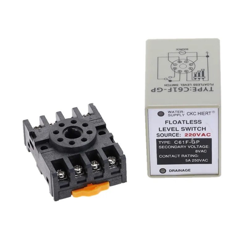 C61F-GP AC220V ระดับรีเลย์ Floatless Level Switch C61F-GP Controller Switch ปั๊มโดยอัตโนมัติด้วยฐาน