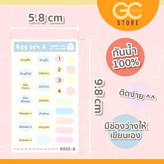 สติ๊กเกอร์ติดกุญแจ ติดทน โดนน้ำได้- มีช่องว่างให้เขียน กันน้ำ ที่ติดกุญแจ ป้ายชื่อ ของแต่งบ้าน K003