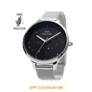 Paris Polo Club นาฬิกาผู้หญิง รุ่น 3PP-2203942M-BK  สายสเตนเลสสตีล