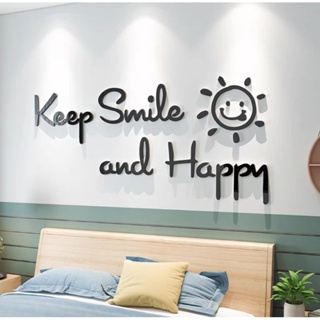 [MH] สติ๊กเกอร์อะคริลิค 3D Keep smile and happy