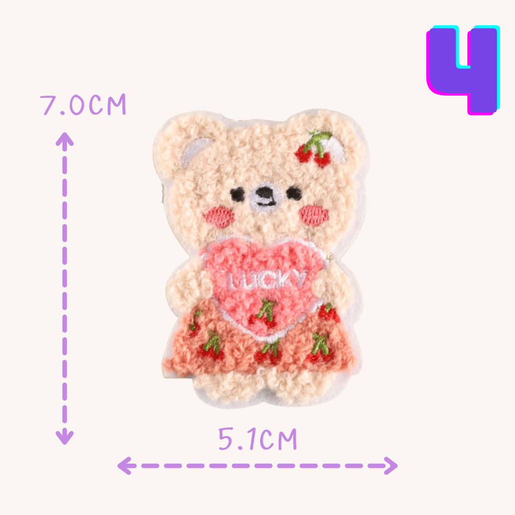 15บาททุกชิ้น  DIY:สติ๊กเกอร์ติดเสื้อ ตัวรีดหมี หมา แมว ขนปุย ใช้แปะติดลงผ้าได้เลยง่ายมากๆๆๆค่ะ