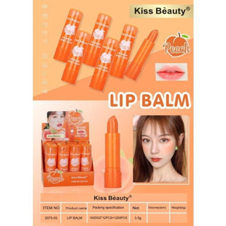 ⚡FLASH SALE⚡♡พร้อมส่ง์ Kiss Beauty - SWEET COLOR Lipbalm Peach sweet color Lipbalm 2975-03