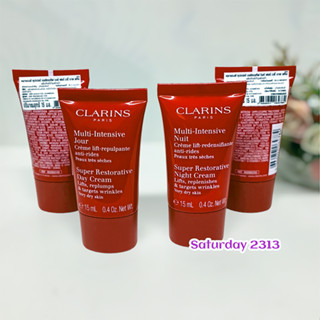 สูตรใหม่ ลดริ้วรอย 😘 Clarins Super Restorative Cream Day / Night Lifts  Wrinkles  ขนาดทดลอง 15  ml. ฉลากไทย ของแท้