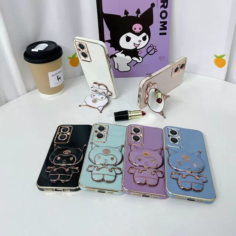 เคสขาตั้ง ลายคุโรมิมีกระจกสำรับรุ่น Samsung A14 A24 A34 A54 A53 A52 A52S A04S A13 4G A13 A23 มีขาตั้ง Tpu นิ่ม