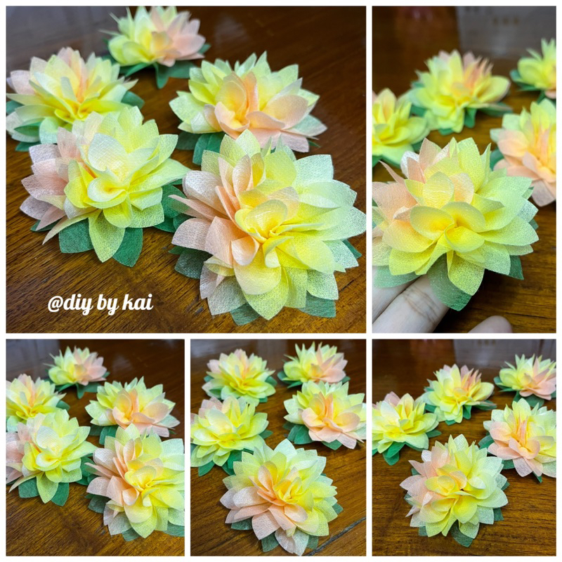 กระดาษสาห่อเหรียญ ดอกบัวสีเหลืองทูโทน (5ห่อ)