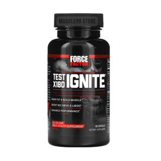 💊Force Factor Test X180 Ignite, Free Testosterone Booster &amp; Fat Burner(60 Caps) เพิ่มฮอร์โมน เบิร์นไขมัน เพิ่มกล้ามเนื้อ