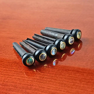 Ebony pin หมุดกีต้าร์โปร่ง หมุดไม้อีโบนี่ 6 ชิ้น ลายเปลือกหอย