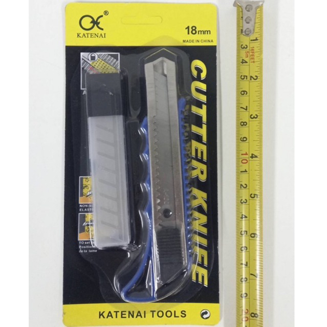 (ยกโหล/12แพ็ค )คัตเตอร์1ชิ้น+ใบมีด  คัตเตอร์ด้ามพลาสติก คัตเตอร์ใหญ่‼️‼️