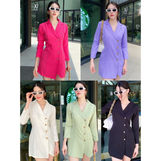 ราคาถูกที่สุด!! Blazer Dress  Black , White , Pink , Green, VIOLET