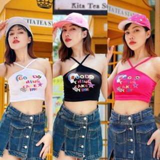 Good Thing Crop เสื้อครอปสายเดี่ยวสกรีนลายน่ารัก พร้อมส่ง