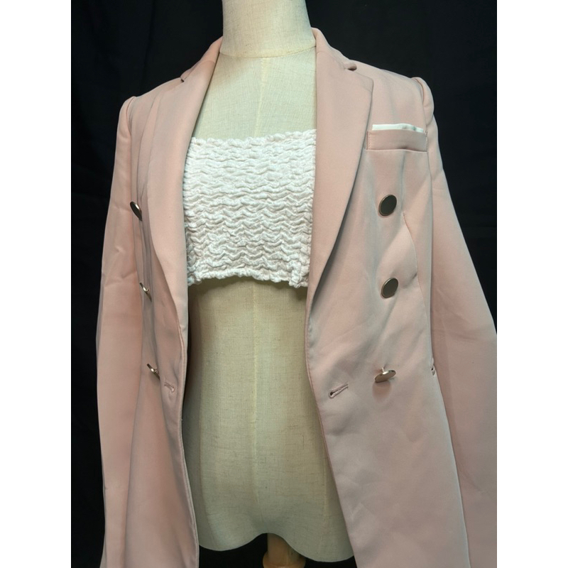 เสื้อสูท Blazer สีชมพูอ่อน