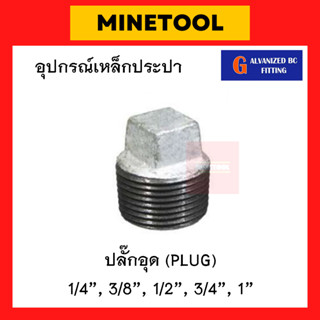 ปลั๊กอุดเหล็ก อุดเกลียวนอก กัลวาไนซ์ อุปกรณ์เหล็กประปา ขนาด 1/4", 3/8", 1/2", 3/4", 1" (2หุน, 3หุน, 4หุน, 6หุน, 1นิ้ว)