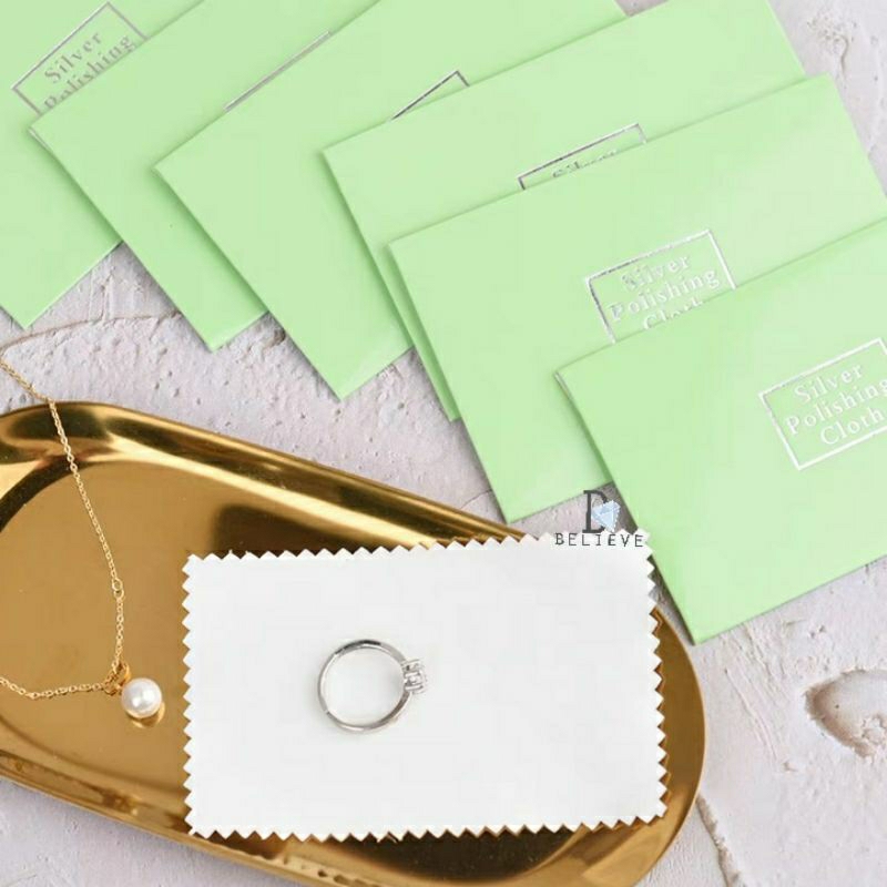 ผ้าเช็ดเครื่องประดับ ต่างหู สร้อยคอ กำไล เครื่องเงิน 🤍