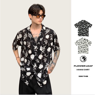 THEBOY-FLOWER LEAF HAWAII SHIRT เสื้อฮาวายลายดอกไม้