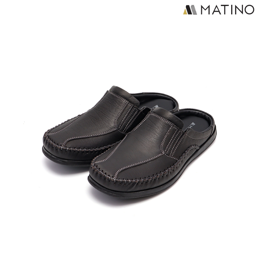 MATINO SHOES  รองเท้าชายลำลองเปิดส้นหนังแท้ รุ่น MC/S 1501m - BLACK/BROWN/TORO