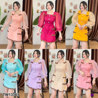TW13781 Dress เดรสแขนยาว แขนพอง