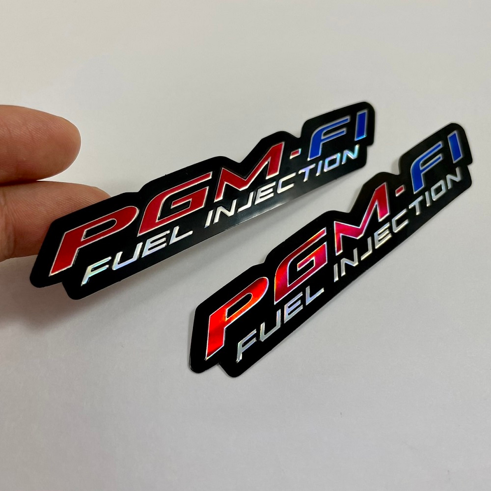 สติ๊กเกอร์ Pgm Fi Honda Racing ฮอนด้า สติกเกอร์ติดรถมอเตอร์ไซค์ 2ชิ้น 3D ปั๊มนูน JDM แต่งรถ Wave Pcx Forza Click Msx CBR