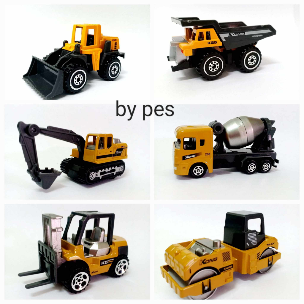 รถเหล็ก 6 คัน 6 แบบ scale 1:64 รถแม็คโคร รถแม็คโครของล่น ของเล่นเด็ก โมเดลรถเหล็ก โมเดลรถ