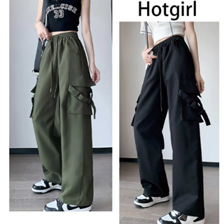 Hotgirl  พร้อมส่งจากกทม ✨ กางเกงทำงาน ผญ y2k cargo pants🌸กางเกงขายาว 2023รุ่นใหม่ กางเกงทำงานเอวสูงสไตล์อเมริกันวินเทจ