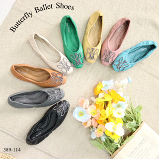 Mgaccess Butterfly Ballet Shoes 389-114 รองเท้าคัทชู ***รุ่นนี้มี 2 ตะกร้านะคะ***