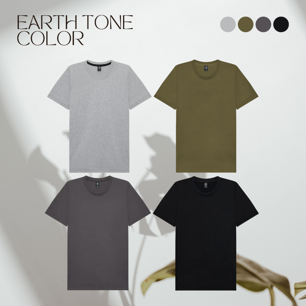 BASIC COTTON TEE NON-IRON เสื้อยืดเบสิคแขนสั้นคอกลม ไม่หด ไม่ต้องรีด MINIMAL AND EARTH TONE