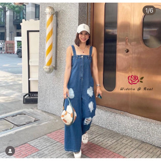 ♥️ M7 Widelia@Real Jumpsuit จั๊มสูทยีนส์ขายาว สายเดี่ยว ชุดใส่เที่ยว ไซส์ S-L