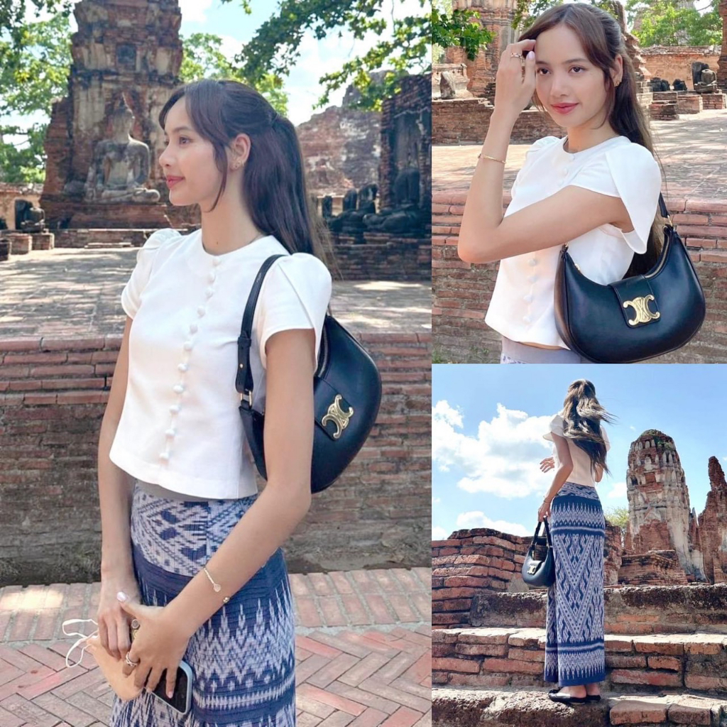 เซตลิซ่า เสื้อไหมญี่ปุ่น อัดกาวซับในสูท ผ้าถุงผ้าฝ้ายทอลายอัดกาว ลายลิซ่า BLACKPINK ใส่ (S-2XL) KS586