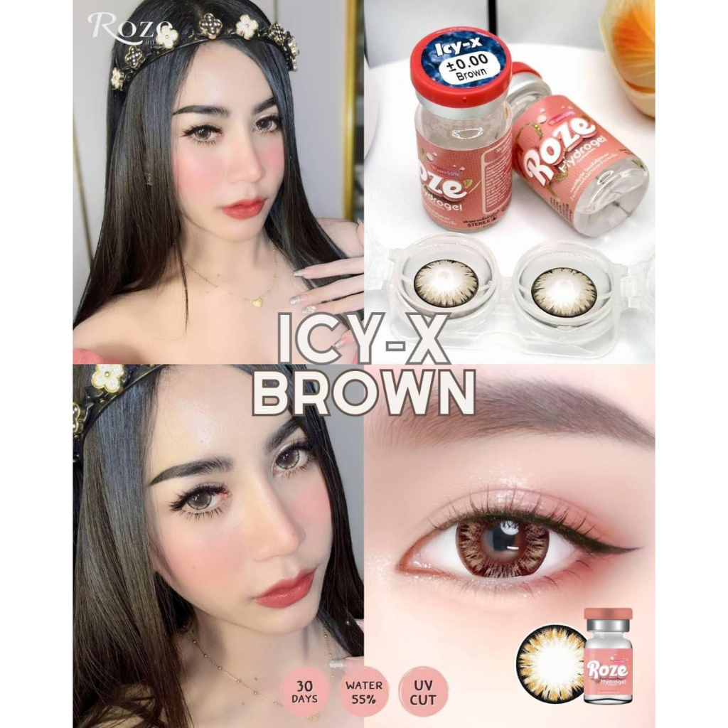 คอนแทคเลนส์ Hydrogel ลาย Icy-X (Roze)