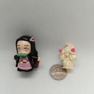 ฟิกเกอร์ และโมเดล 2ชิ้น ตุ๊กตาเนซึโกะ และ โมเดล โปเกมอน Choco egg poke mon plus