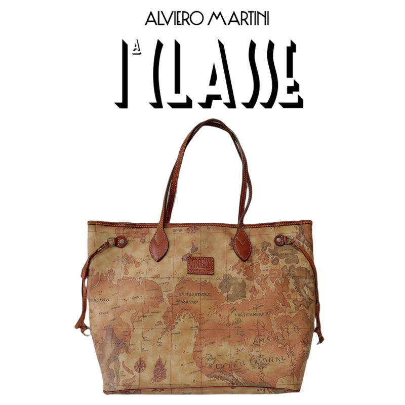 กระเป๋าลายแผนที่ Alviero Martini Ancient Sailing Map Tote Bag มือสอง (แท้ 💯)