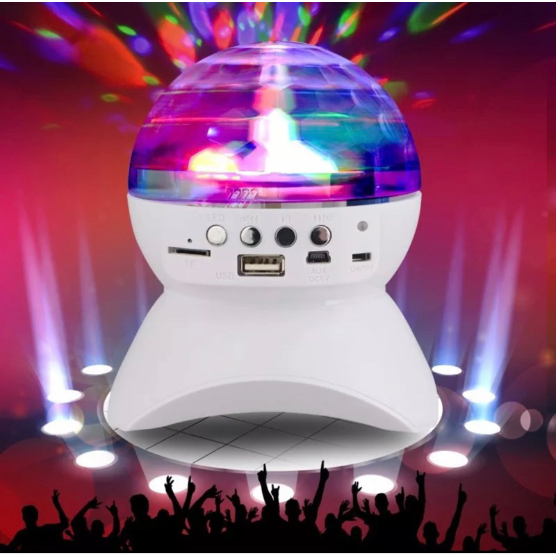 ไฟเทคมาพร้อมกับลำโพงบูลทูธ เสียงดี ไฟเทคหมุน เปิด-ปิดได้ ชาร์จไฟบ้าน Wireless Bluetooth Speaker