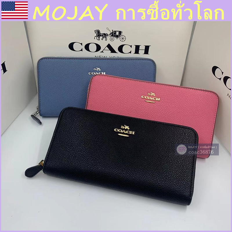 แท้ % /ปลอดภาษี COAC H กระเป๋าสตางค์ผู้หญิง กระเป๋าสตางค์หนังใบยาว กระเป๋าสตางค์แบบมีซิป คลัช ซองใส่บัตร