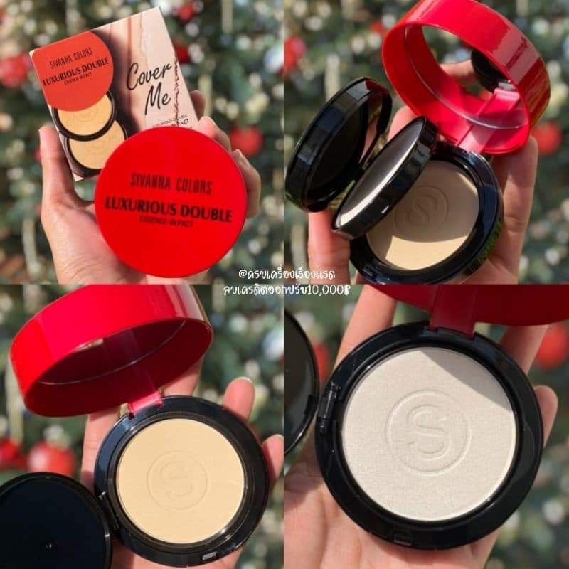 แป้งอัดแข็งผสมรองพื้น &​ ไฮไลท์​ Sivana​ Color​ Luxurious Double​ Powder​