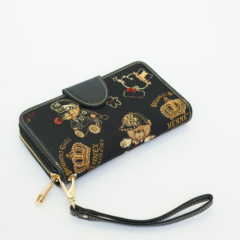 Henneybear  - Hw002 ลายคราวน์แบร์ กระเป๋าสตางค์ใบยาวทรงสวย สีสวย ใส่ของได้เยอะ