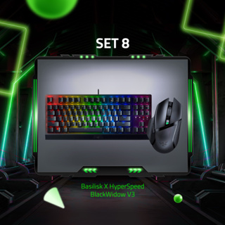 [เซ็ตสุดคุ้ม] Razer Bundle Set 8 | BlackWidow V3 Mechanical Gaming Keyboard Chroma RGB Doubleshot ABS Keycaps | Basilisk X HyperSpeed Wireless Gaming Mouse 16,000DPI Optical Sensor