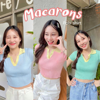 Macarons Polo เสื้อคอปกน่ารักผ้าไหมพรม นิ่มแบบบาง ไม่ร้อนใส่เที่ยวบ้านเราได้สีน่ารักมากๆค่า