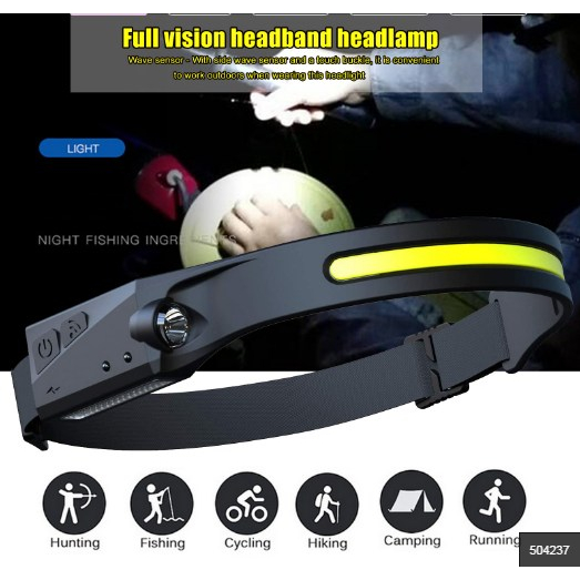 แบบชาร์จUSB COB LED กันน้ํา ไฟฉายคาดหัว ไร้สาย พร้อมไฟ 4 โหมด สําหรับกลางแจ้ง