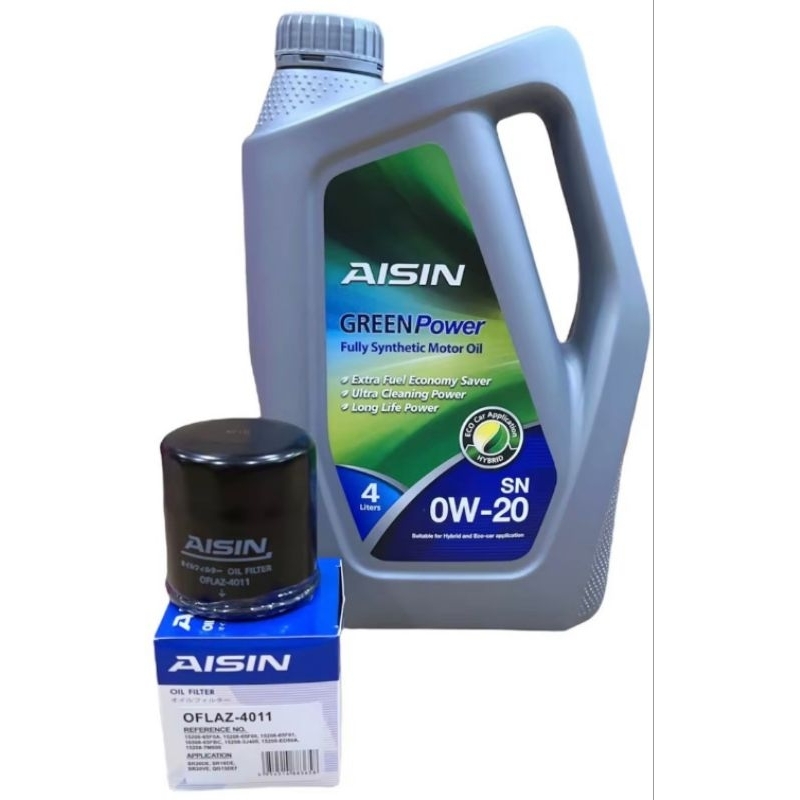 น้ำมันเครื่อง AISIN กรองน้ำมันเครื่อง AISIN (4011) 0W20 รุ่น Nissan March , Neo , Juke , Tida , Alme