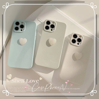 🔥สไตล์ใหม่🔥เคสไอโฟน iphone 11 14 Pro Max เรียบง่าย เล็กและสด สีทึบ รูปหัวใจ ขอบเต็ม เคส iphone 12 13 Pro Case for iphone