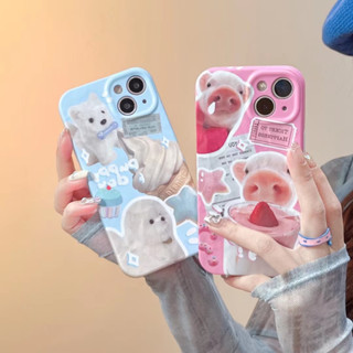 🎁ส่งของขวัญ🎁เคสไอโฟน 11 13 12 Pro Max การ์ตูน น่ารัก แมว ลูกสุนัข เคส for ไอโฟน14 pro max soft case Iphone