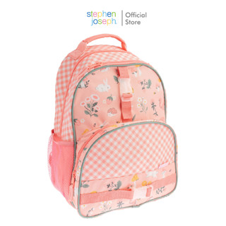 Stephen joseph กระเป๋าเป้เด็ก ยอดนิยมจากอเมริกา ฟรีสติ๊กเกอร์ติดชื่อ ALL OVER PRINT BACKPACK STRAWBERRY FIELI