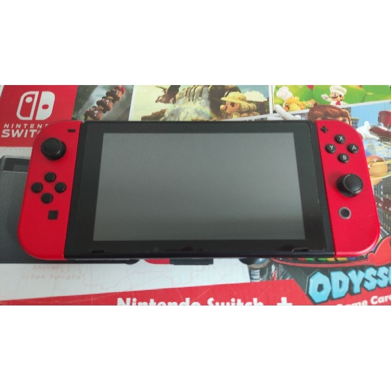 (ครบกล่อง) เครื่อง Nintendo Switch v.1 Limited Mario สีแดง  มือสอง สภาพ 93%