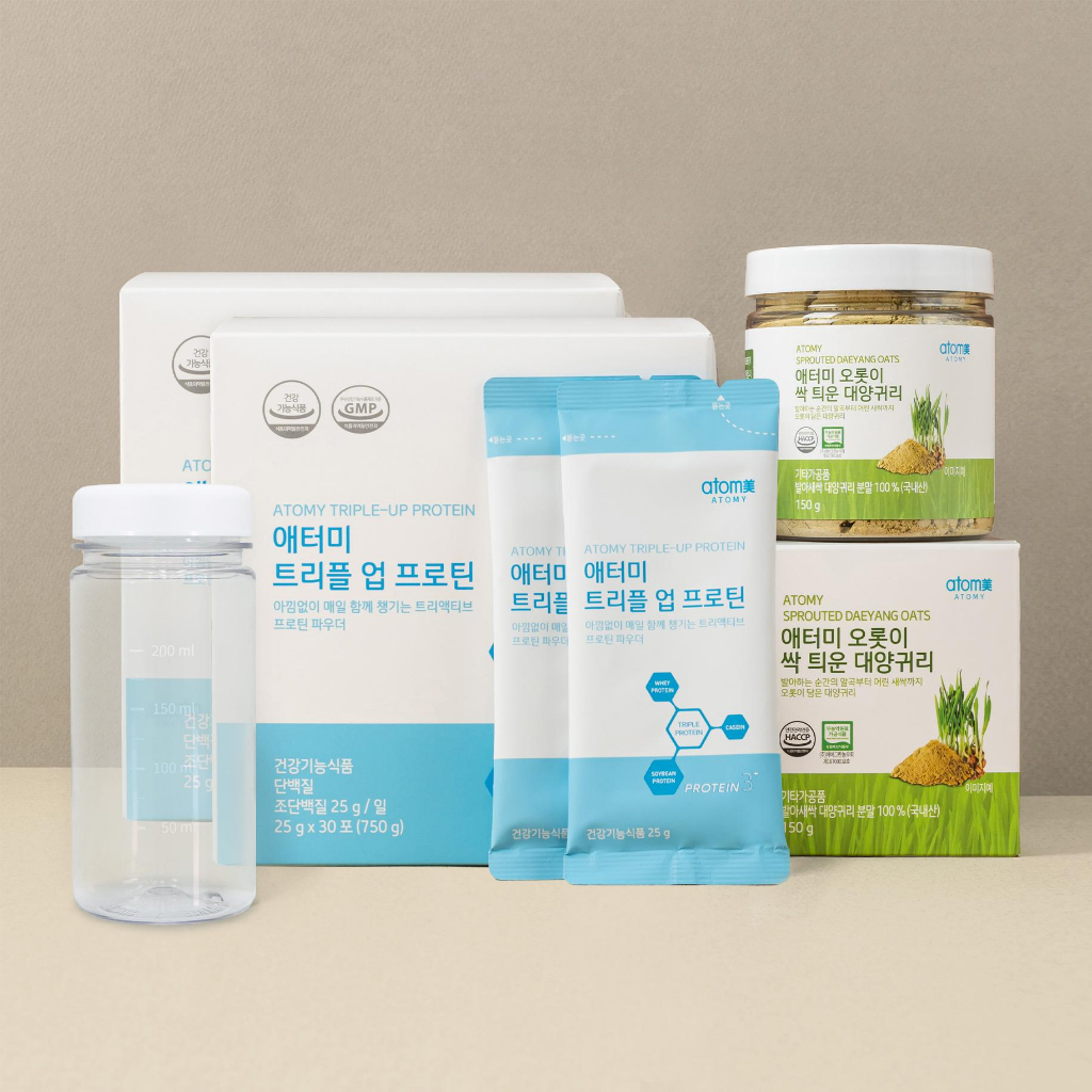 [ชุดพิเศษ] Triple Up Protein2+ข้าวโอ๊ต1+ขวด (ของขวัญ)[Special Set] Triple Up Protein*2+Oatmeal*1+bot