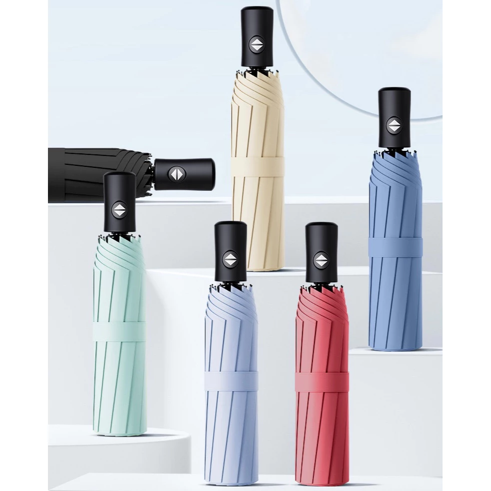 ร่มสีพื้นออโต้อัตโนมัติ และ ร่มธรรมดา กันฝนกันแดดกัน UV สีพื้น ทันสมัย พกพาสะดวก น้ำหนักเบา Umbrella ระบบเปิด-ปิดออโต้