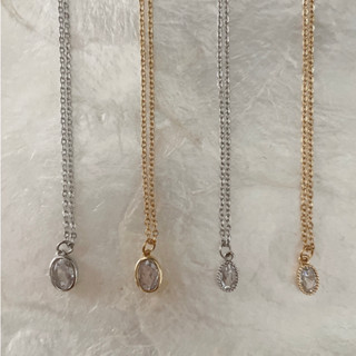 Hadesories Oval Pendant Necklace สร้อยสแตนเลสพร้อมจี้ทรงรี