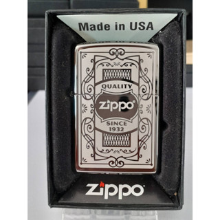 Zippo 29425 Quality zippo BLACK ICE  LASER ENGRAVE   ผิวแบล็คไอร์  ลายแบบเลเซอร์  เต็มหน้า  สวยๆของใหม่ไม่ผ่านการใช้งาน