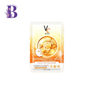 (1แผ่น) Vc VIT C BIO FACIAL MASK รัชชา วิตซี ไบโอ เฟสเชียล มาส์ก 33 ml.